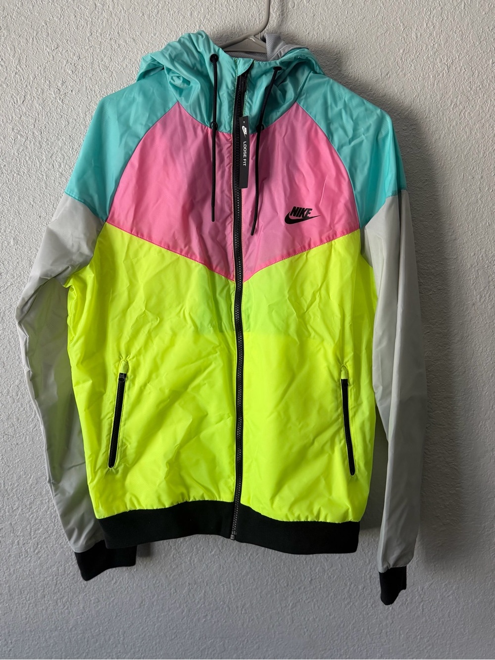Nike Women's Colorblock Bomber Jacket - Neon Yellow, Pink & Teal